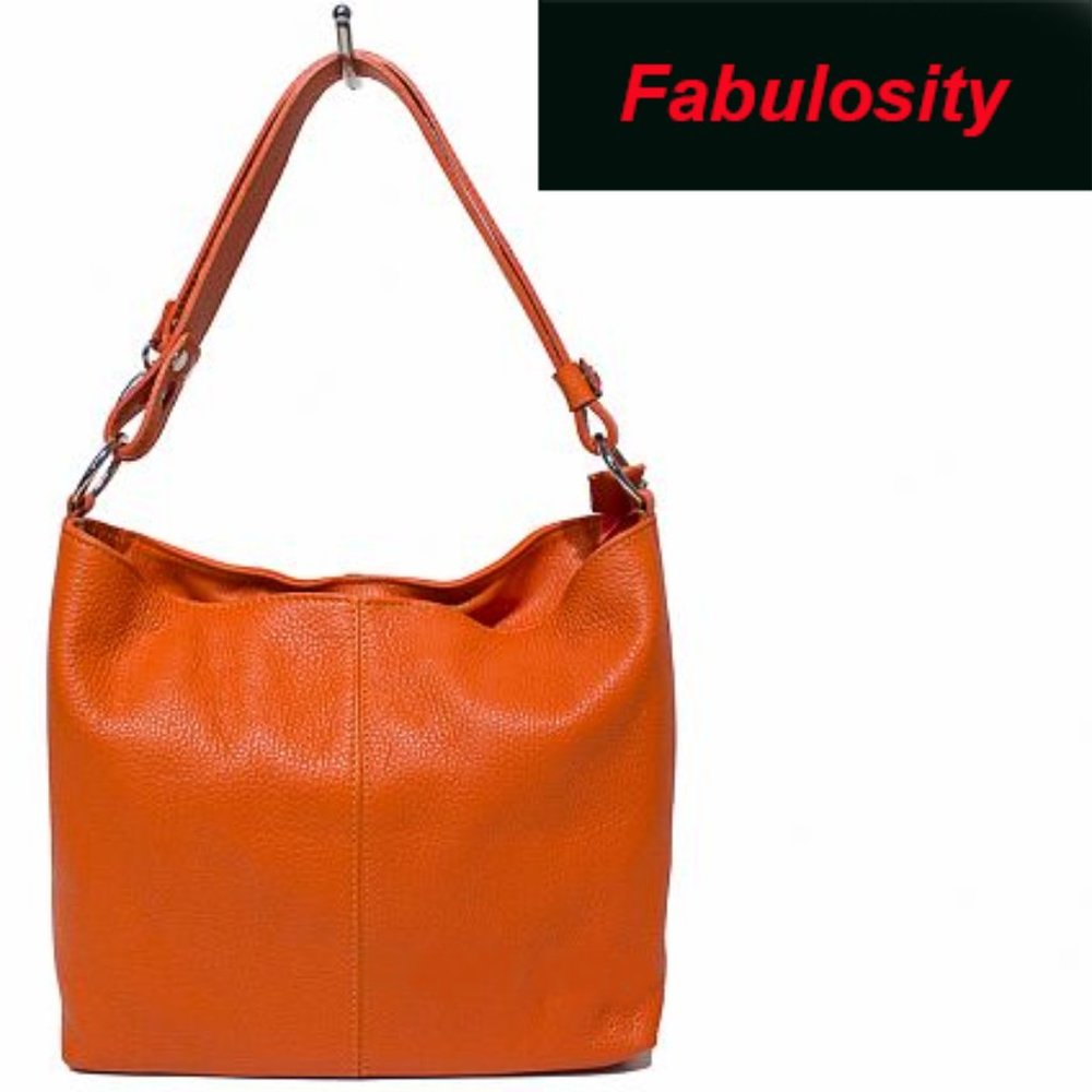 Cute Orange Bag Italian Leather